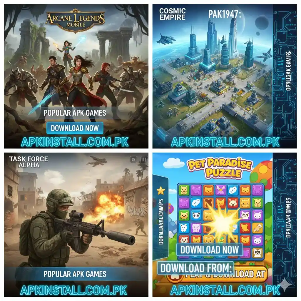 PAK1947 Game with popular APK games including action, strategy, and puzzle titles