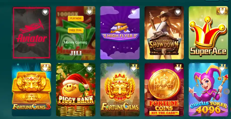 DONE 55 GAME collection of slot games including Aviator, Fortune Gems 3, Super Ace, and High Flyer with JILI game integration.
