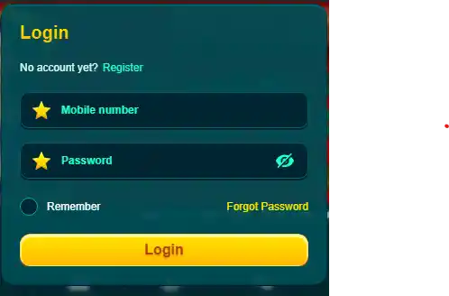 DONE55 GAME login and registration window showing mobile number and password input fields.