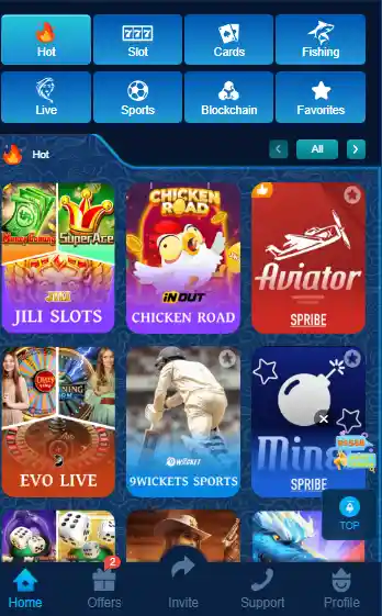 A177 Game app interface showing multiple games like slots, cards, aviator and sports in latest version 2026