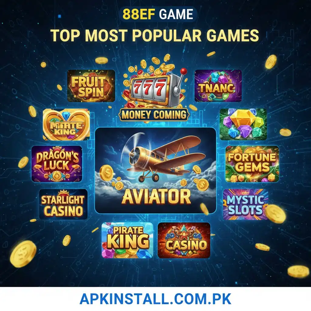 88EF Game top most popular games list displayed on APKINSTALL.COM.PK