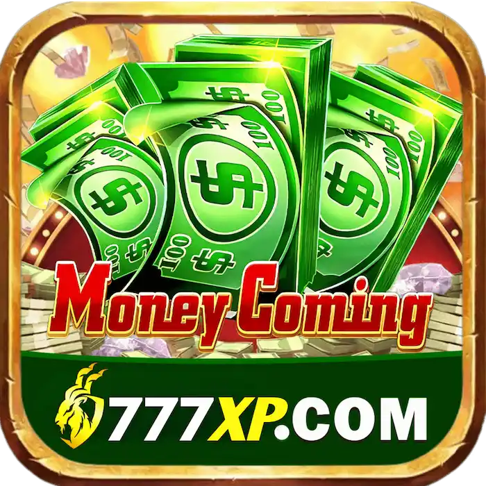 777XP Game Money Coming slot interface featuring green cash stacks and 777XP.com branding for online earning in Pakistan.