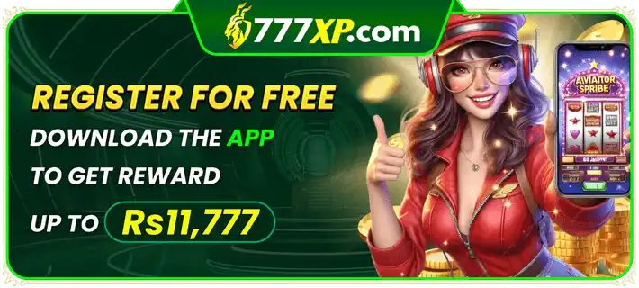 777XP Game promotional banner offering a free registration reward of up to Rs 11,777 for new app downloads.