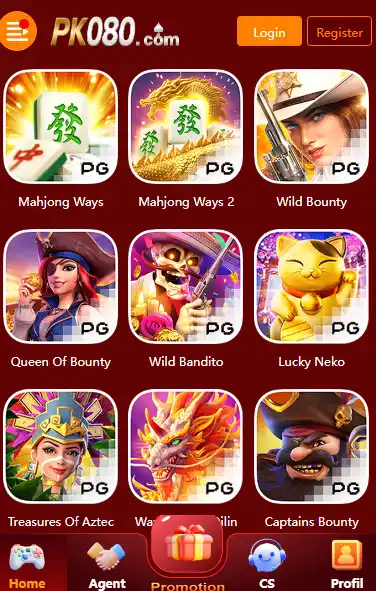 Official PK080 GAME logo with casino elements like cards, dice, and chips, featuring the apkinstall.com.pk branding.