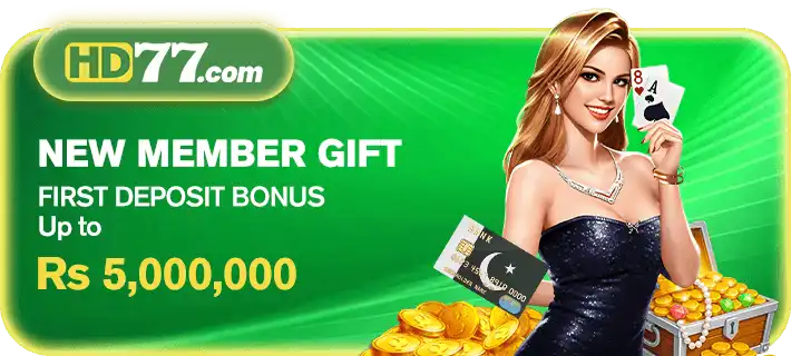 HD77 Game new member bonus offer showing Rs 5000000 reward for players in Pakistan