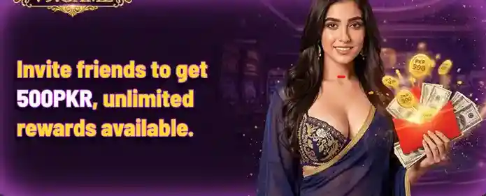 JJJT Game refer and earn 500 PKR bonus offer showing rewards, cash, and referral program in Pakistan