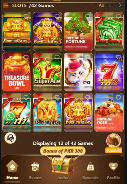 L83 Game slots section showing multiple casino games like Fortune Gems, Treasure Bowl and Money Coming