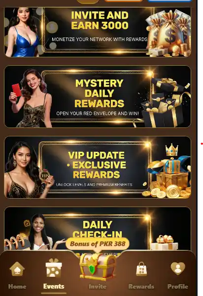 L83 Game rewards screen showing invite bonus, daily rewards, VIP rewards and check-in bonus features