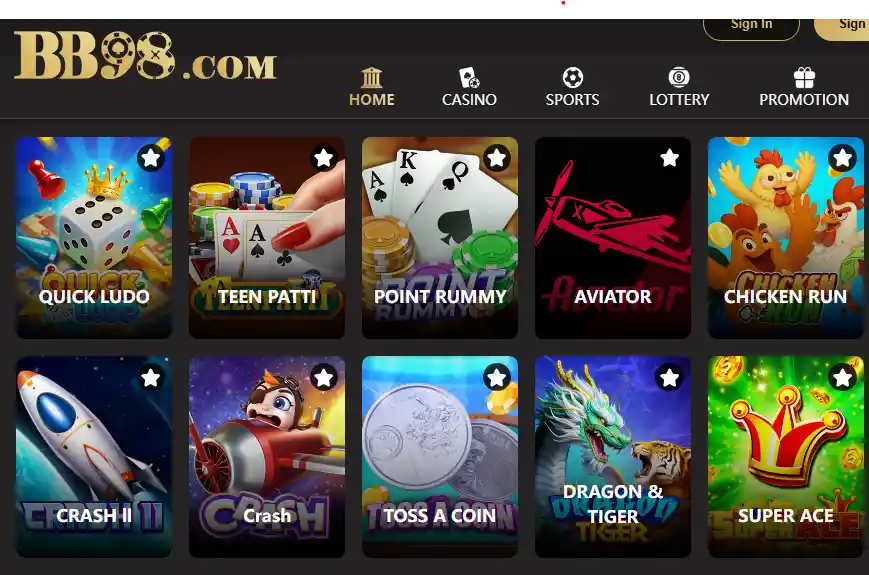 BB98 Game APK showing Aviator, Teen Patti, and other popular real money games