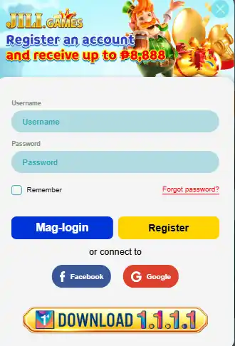 JILI Game register account screen showing signup form and bonus offer up to PKR 8888