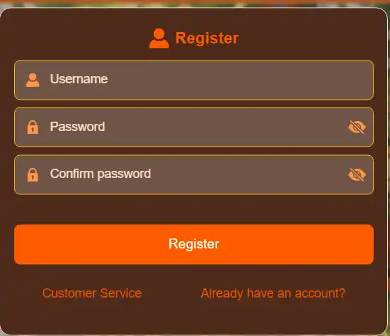 BET888 Game APK registration form showing username password and signup process screen
