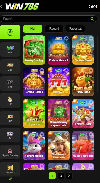 Win786 Game app interface showing slot games dashboard with multiple earning games and user-friendly layout on Android