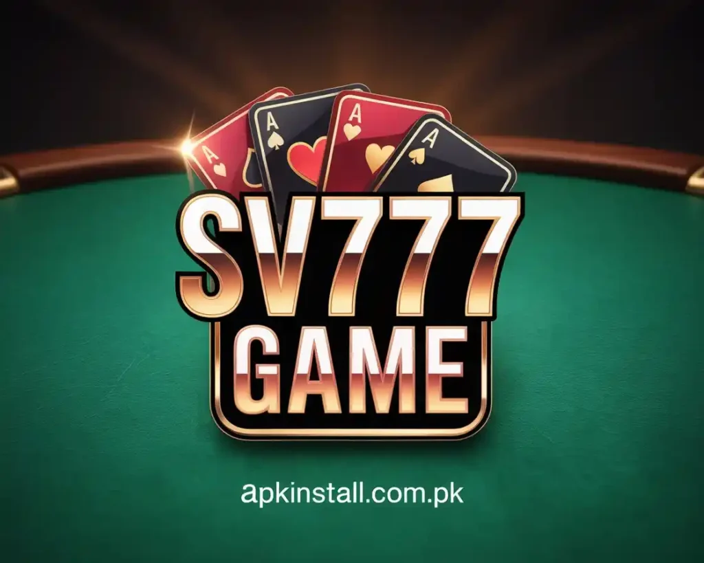 SV777 Game logo with playing cards representing online casino and earning app in Pakistan