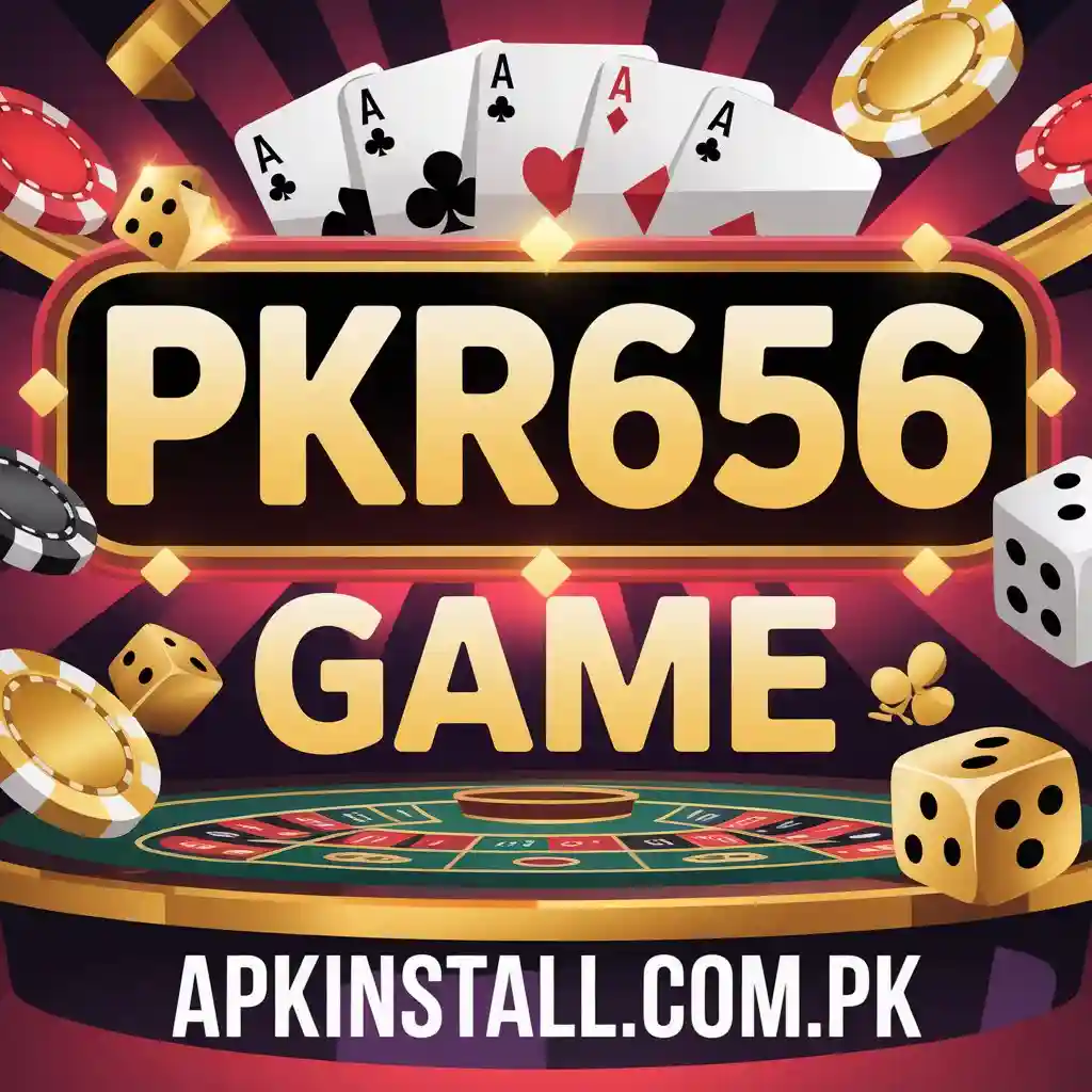 PKR656 Game logo with casino chips, cards and dice – real earning app download APK Pakistan 2026