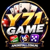Y71 Game logo with casino cards, gaming icons and APKINSTALL.COM.PK branding for Pakistan earning app article