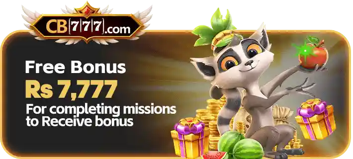 CB 777 Game free bonus promotion offering Rs 7,777 reward for completing missions on the Android gaming platform.