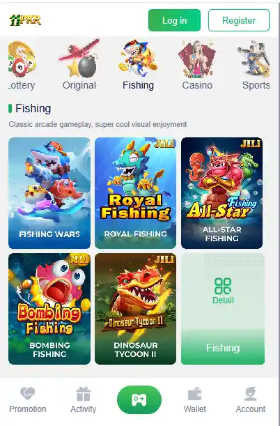 My personal review of 11PKR Game's Fishing section including Royal Fishing, Fishing Wars, and Dinosaur Tycoon II.