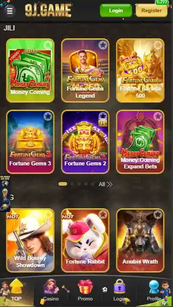 9J Game Apk Clean and simple main manu image with top slot Games